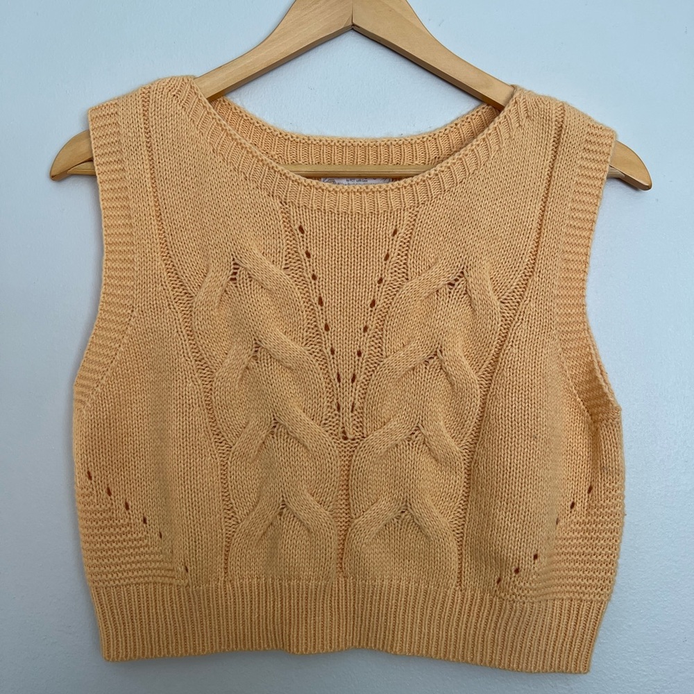 Tangerine Crop Tank Sweater